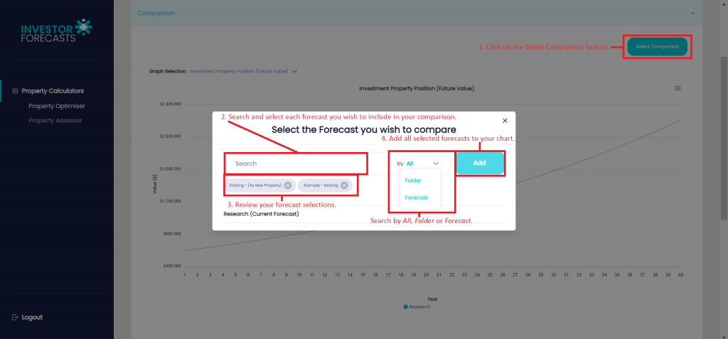 Dashboard how to compare