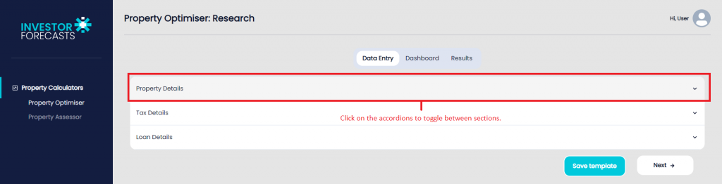 Data Entry Accordions