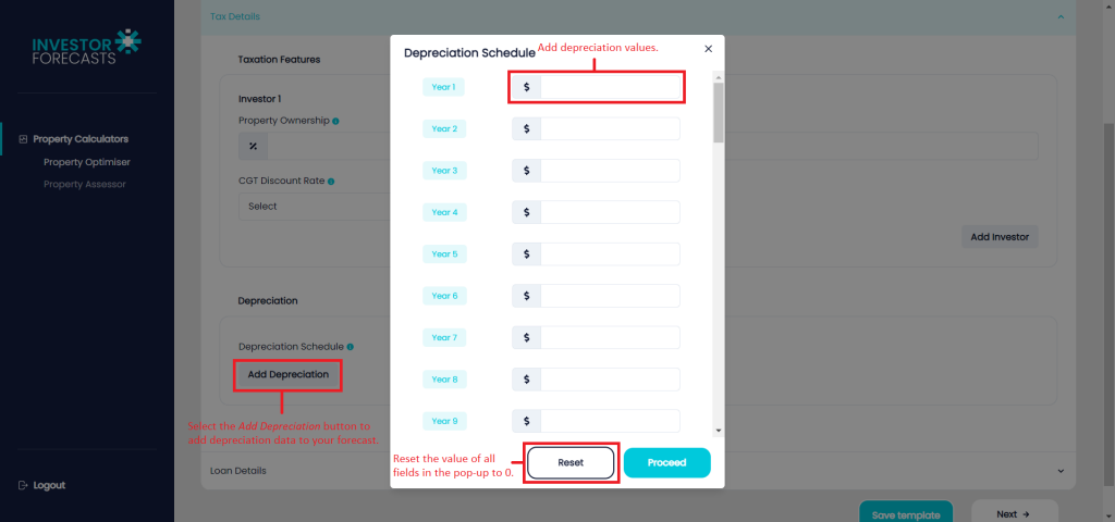 Data Entry Depreciation