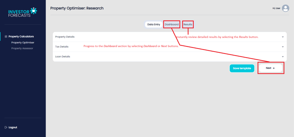 Data Entry Progress to new Sections